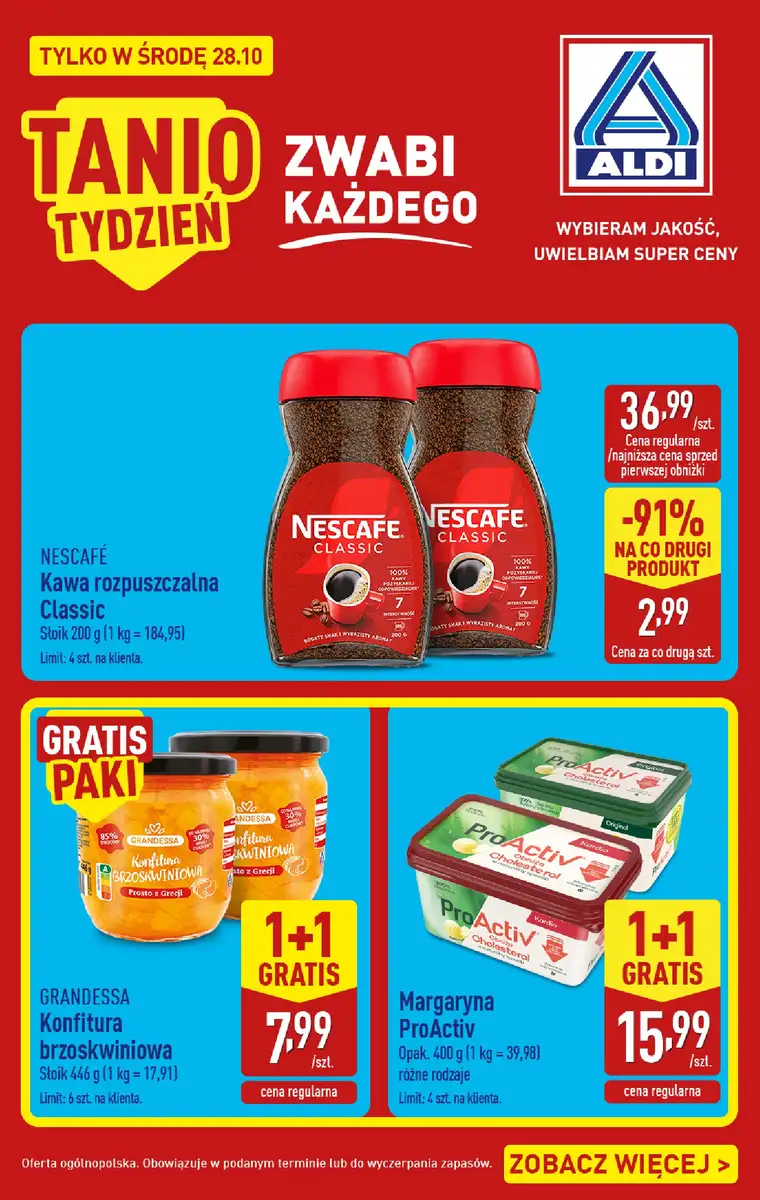 Aldi gazetka od 28.10.2026 – Tania ŚRODA w !