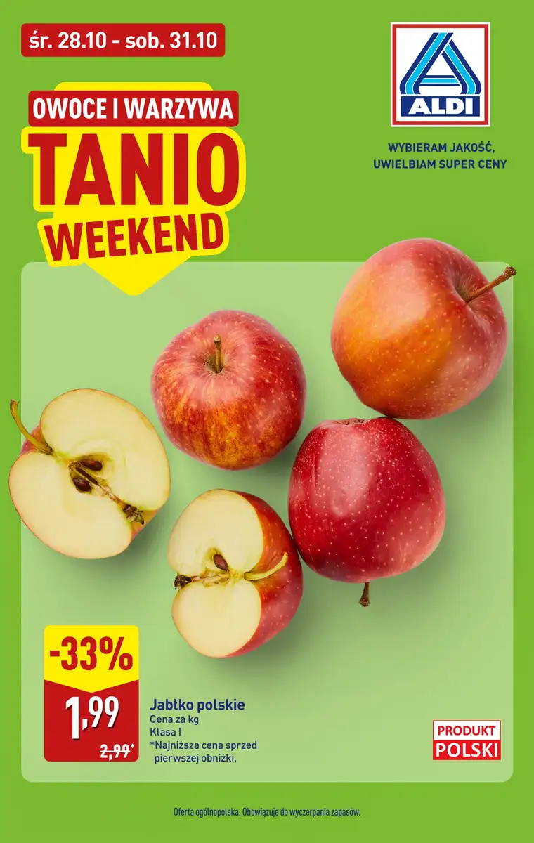 Aldi gazetka od 28.10.2026 – OWOCE I WARZYWA