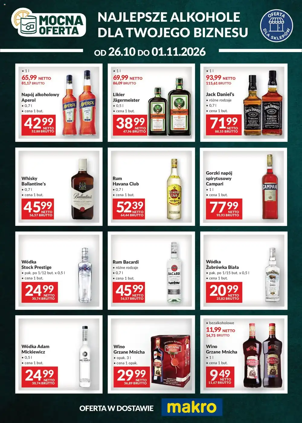 Makro gazetka od 26.10.2026 – Alkohole dla biznesu