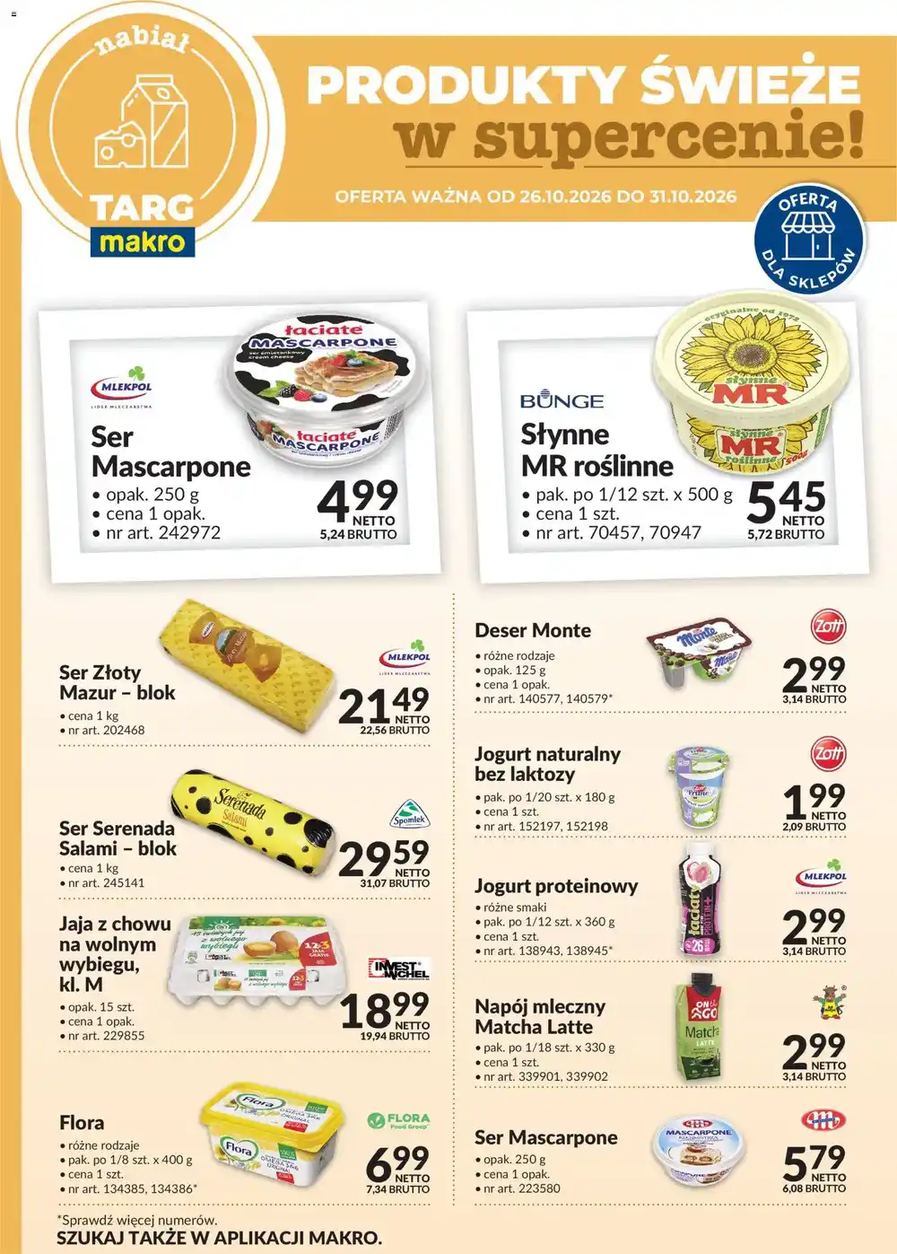 Makro gazetka od 26.10.2026 – Produkty świeże supercena