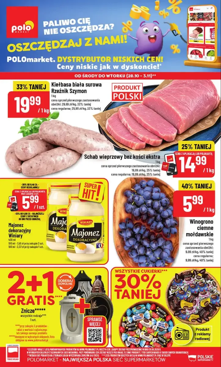 POLOmarket gazetka od 28.10.2026 – Mięso, nabiał, znicze
